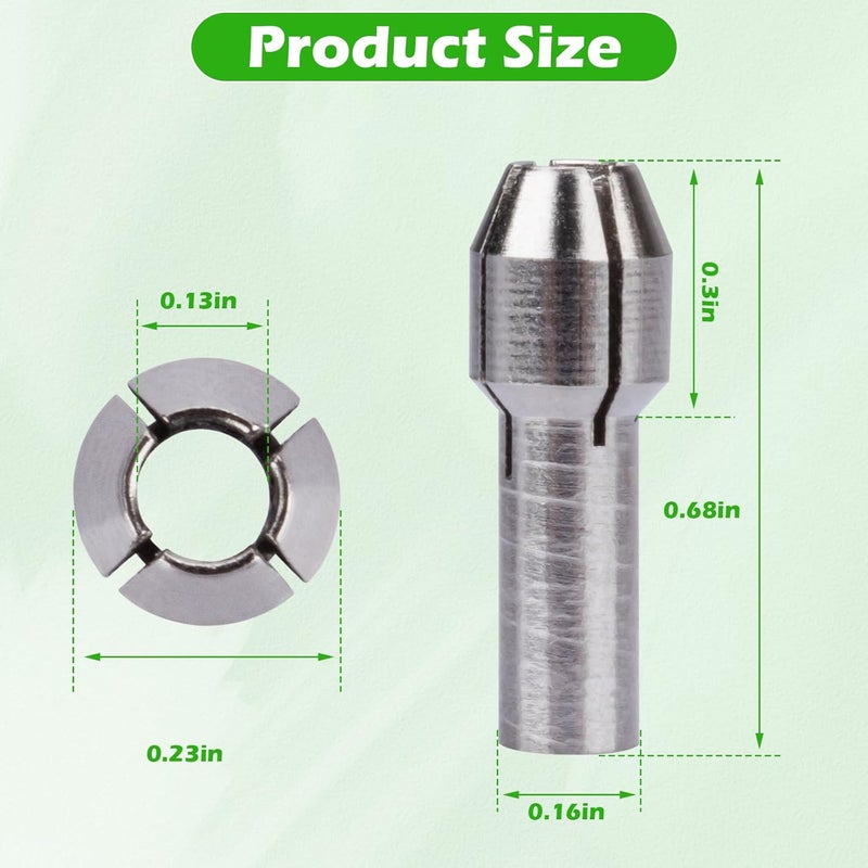 SuperDi 42-77-0400 2460-20 1/8 In Rotary Tool Collet Fit for Dremel Silver Color (5Pcs) - Image 2